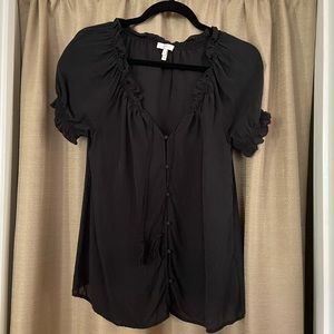 Joie 100% Silk Blouse Black Size S